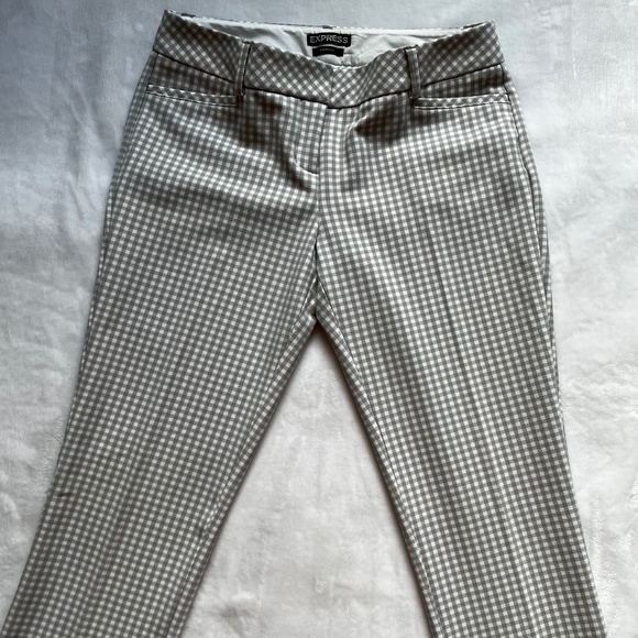 EXPRESS Columnist Gray & White Gingham Dress Pants Size 2R - Picture 4 of 8